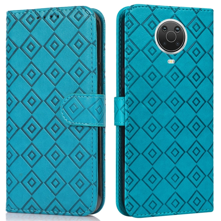 For Nokia 6.3 / G10 / G20 Embossed Big Small Concentric Squares Pattern Horizontal Flip Leather Case with Card Slot & Holder & Wallet