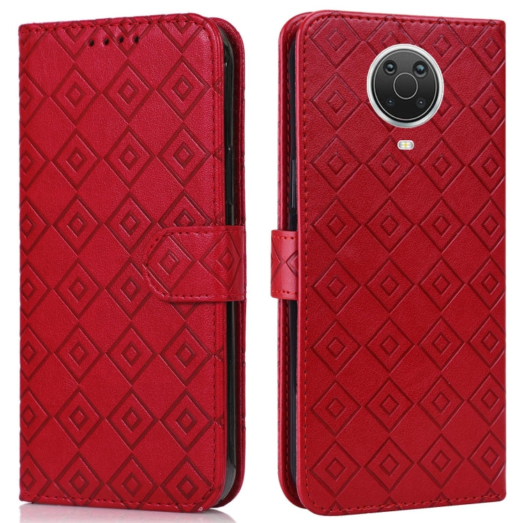 For Nokia 6.3 / G10 / G20 Embossed Big Small Concentric Squares Pattern Horizontal Flip Leather Case with Card Slot & Holder & Wallet