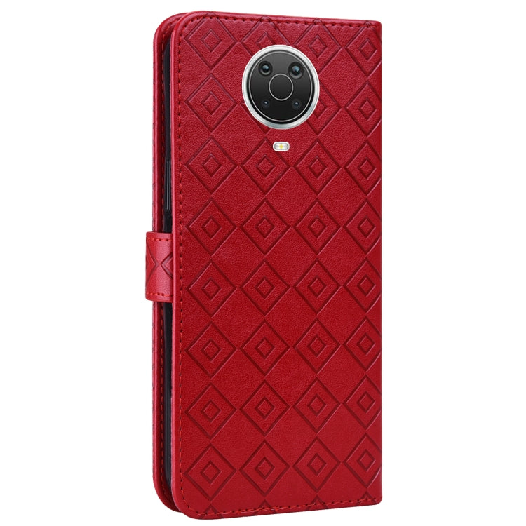 For Nokia 6.3 / G10 / G20 Embossed Big Small Concentric Squares Pattern Horizontal Flip Leather Case with Card Slot & Holder & Wallet