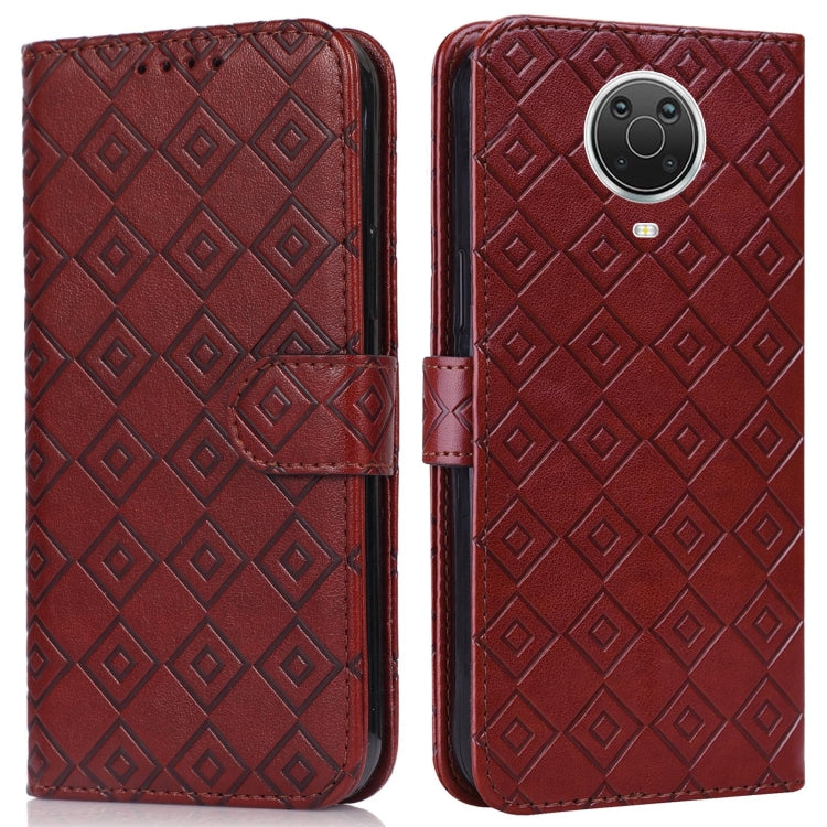 For Nokia 6.3 / G10 / G20 Embossed Big Small Concentric Squares Pattern Horizontal Flip Leather Case with Card Slot & Holder & Wallet