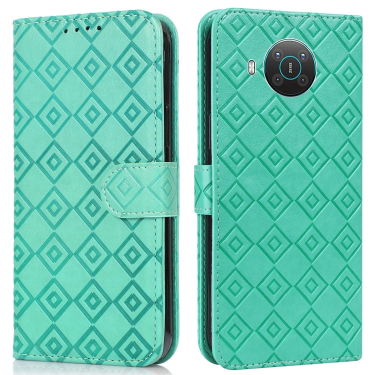 For Nokia X20 / X10 Embossed Big Small Concentric Squares Pattern Horizontal Flip Leather Case with Card Slot & Holder & Wallet