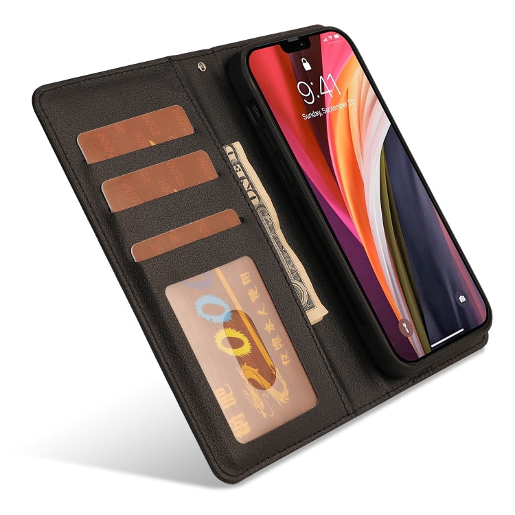 For iPhone 12 / 12 Pro Ultra-thin Separable Magnetic Horizontal Flip Leather Case with Card Slot & Wallet