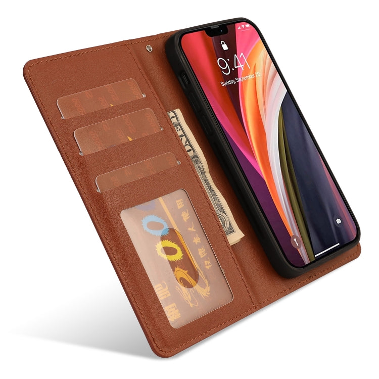 For iPhone 12 / 12 Pro Ultra-thin Separable Magnetic Horizontal Flip Leather Case with Card Slot & Wallet