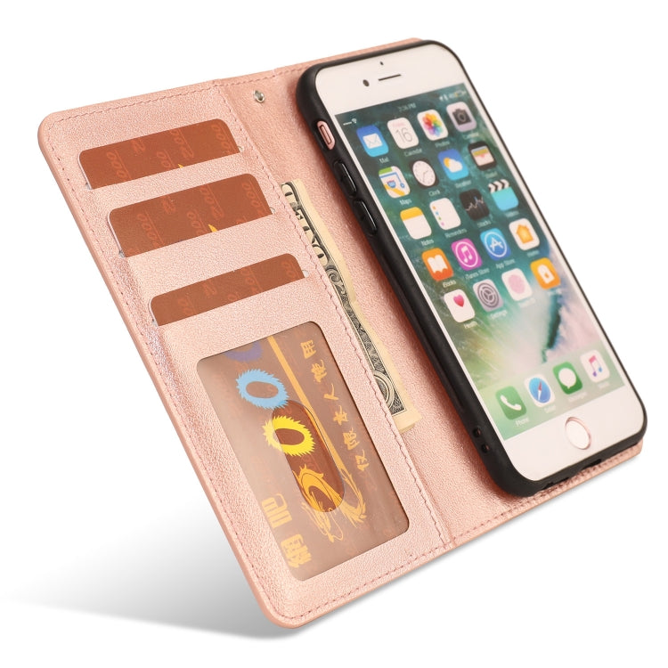 For iPhone SE 2022 / SE 2020 / 8 / 7 Ultra-thin Separable Magnetic Horizontal Flip Leather Case with Card Slot & Wallet