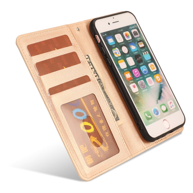 For iPhone SE 2022 / SE 2020 / 8 / 7 Ultra-thin Separable Magnetic Horizontal Flip Leather Case with Card Slot & Wallet