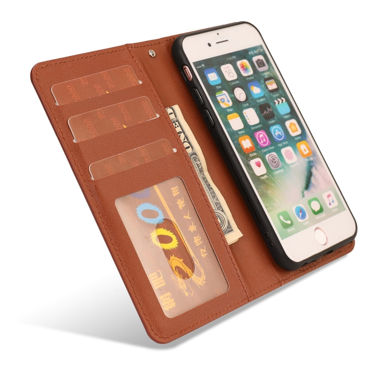 For iPhone SE 2022 / SE 2020 / 8 / 7 Ultra-thin Separable Magnetic Horizontal Flip Leather Case with Card Slot & Wallet