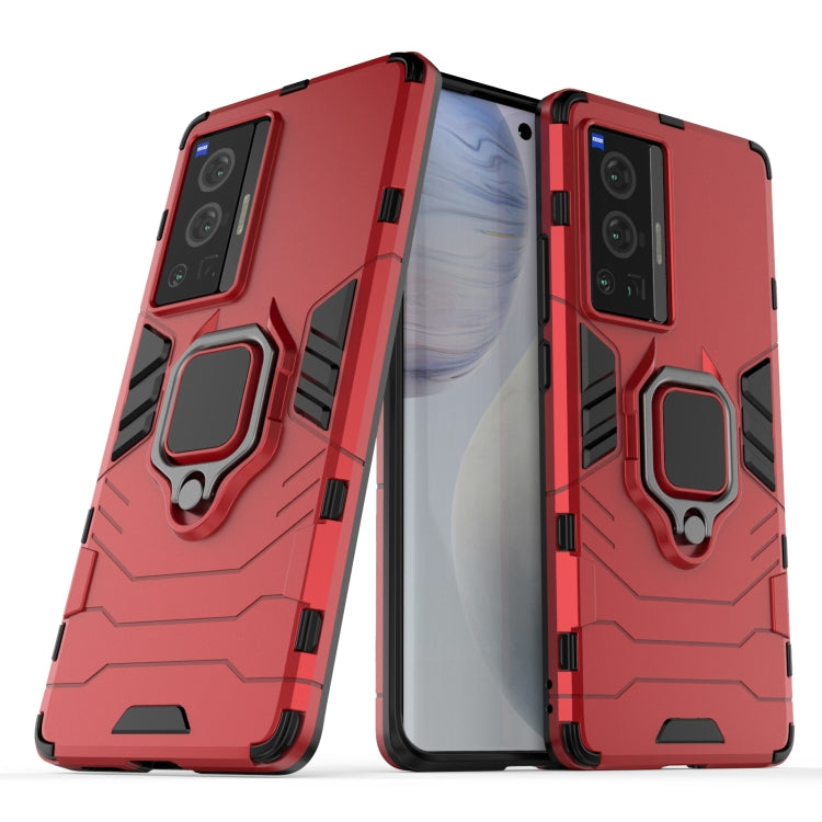For vivo X70 Pro Shockproof PC + TPU Protective Case with Magnetic Ring Holder