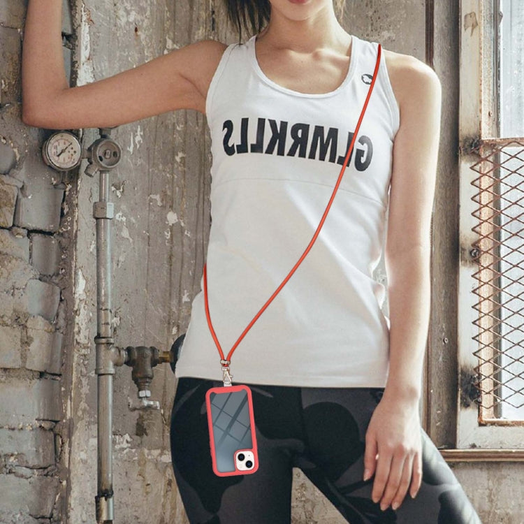 For iPhone 13 mini Starry Sky Solid Color Series Shockproof PC + TPU Protective Case with Neck Strap