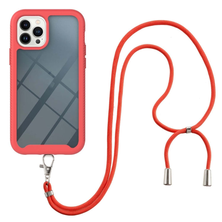 For iPhone 13 Pro Max Starry Sky Solid Color Series Shockproof PC + TPU Protective Case with Neck Strap