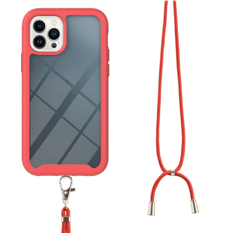 For iPhone 13 Pro Max Starry Sky Solid Color Series Shockproof PC + TPU Protective Case with Neck Strap