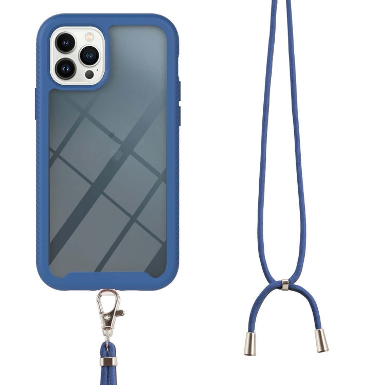 For iPhone 13 Pro Max Starry Sky Solid Color Series Shockproof PC + TPU Protective Case with Neck Strap