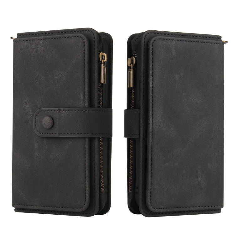 For OnePlus 9 Skin Feel PU + TPU Horizontal Flip Leather Case With Holder & 15 Cards Slot & Wallet & Zipper Pocket & Lanyard