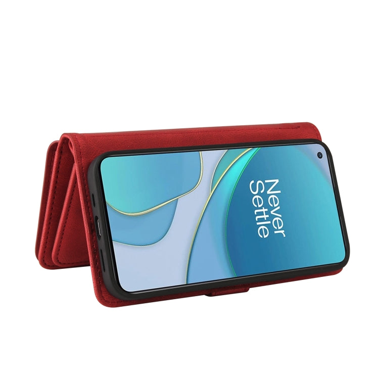 For OnePlus 9 Skin Feel PU + TPU Horizontal Flip Leather Case With Holder & 15 Cards Slot & Wallet & Zipper Pocket & Lanyard