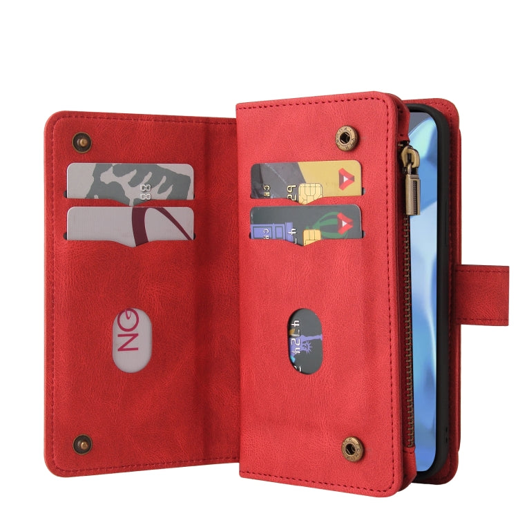 For OnePlus 9 Pro Skin Feel PU + TPU Horizontal Flip Leather Case With Holder & 15 Cards Slot & Wallet & Zipper Pocket & Lanyard