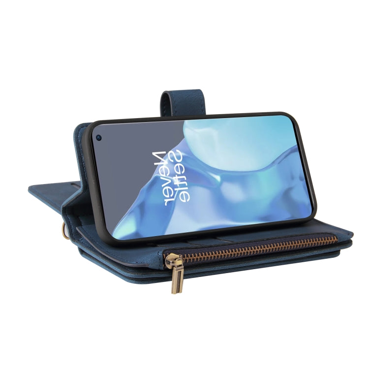 For OnePlus 9 Pro Skin Feel PU + TPU Horizontal Flip Leather Case With Holder & 15 Cards Slot & Wallet & Zipper Pocket & Lanyard