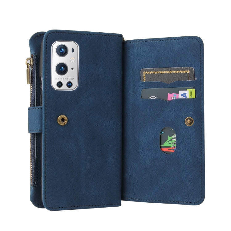 For OnePlus 9 Pro Skin Feel PU + TPU Horizontal Flip Leather Case With Holder & 15 Cards Slot & Wallet & Zipper Pocket & Lanyard
