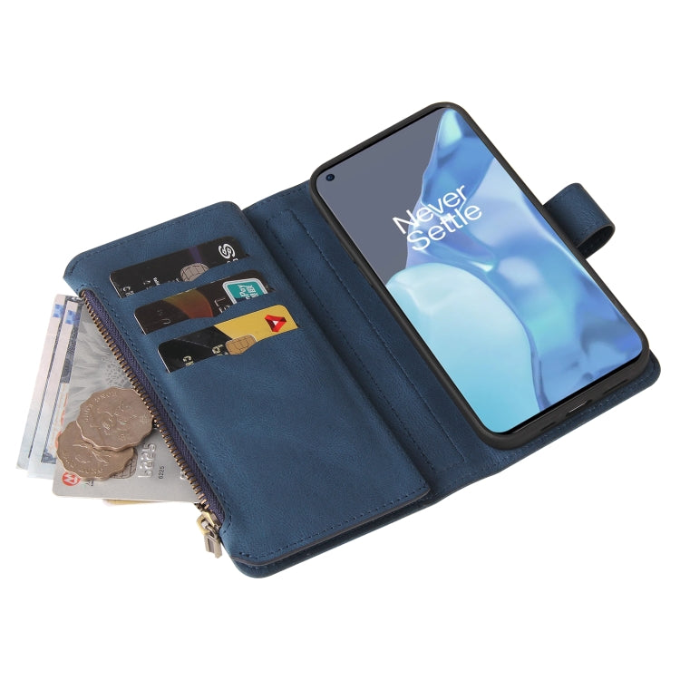 For OnePlus 9 Pro Skin Feel PU + TPU Horizontal Flip Leather Case With Holder & 15 Cards Slot & Wallet & Zipper Pocket & Lanyard