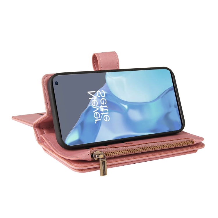 For OnePlus 9 Pro Skin Feel PU + TPU Horizontal Flip Leather Case With Holder & 15 Cards Slot & Wallet & Zipper Pocket & Lanyard