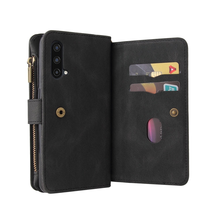 For OnePlus Nord CE 5G Skin Feel PU + TPU Horizontal Flip Leather Case With Holder & 15 Cards Slot & Wallet & Zipper Pocket & Lanyard
