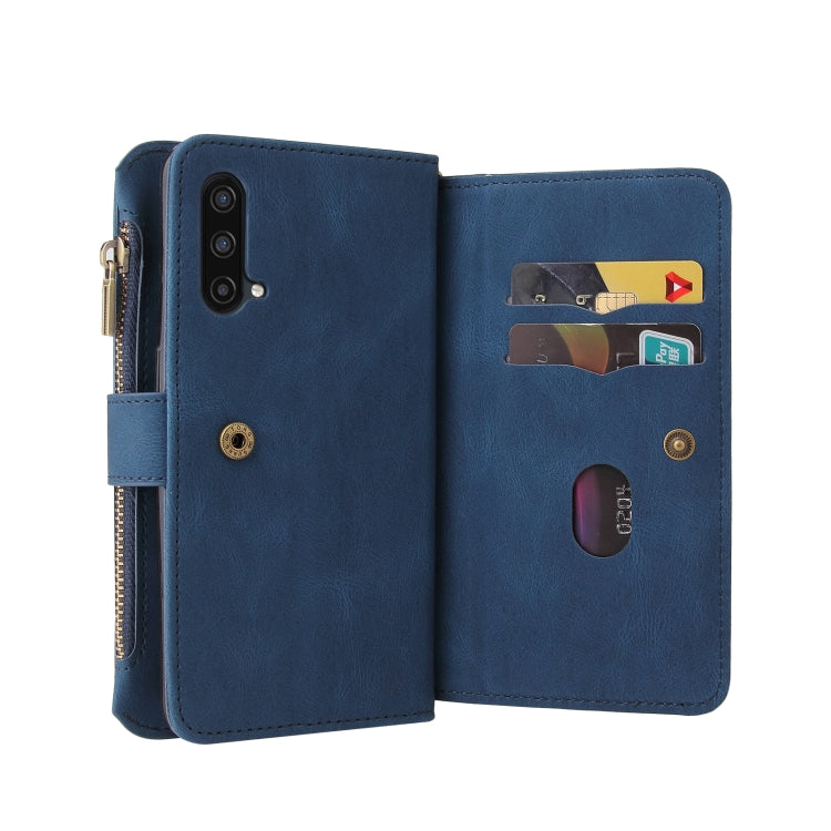 For OnePlus Nord CE 5G Skin Feel PU + TPU Horizontal Flip Leather Case With Holder & 15 Cards Slot & Wallet & Zipper Pocket & Lanyard