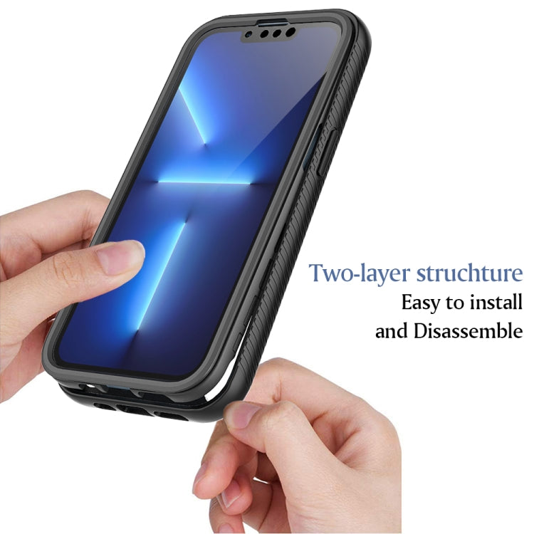 For iPhone 13 Pro Max Starry Sky Solid Color Series Shockproof PC + TPU Case with PET Film