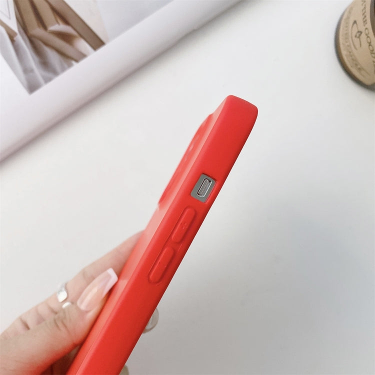For iPhone 13 mini Elastic Silicone Protective Case with Wide Neck Lanyard