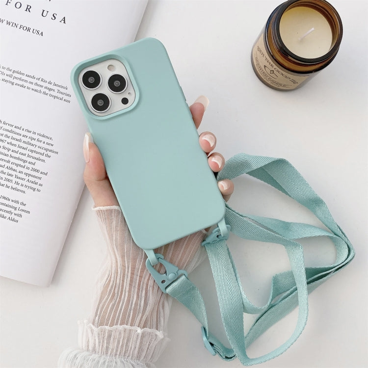 For iPhone 11 Elastic Silicone Protective Case with Wide Neck Lanyard