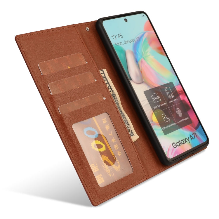 For Samsung Galaxy A71 Ultra-thin Separable Magnetic Horizontal Flip Leather Case with Card Slot & Wallet