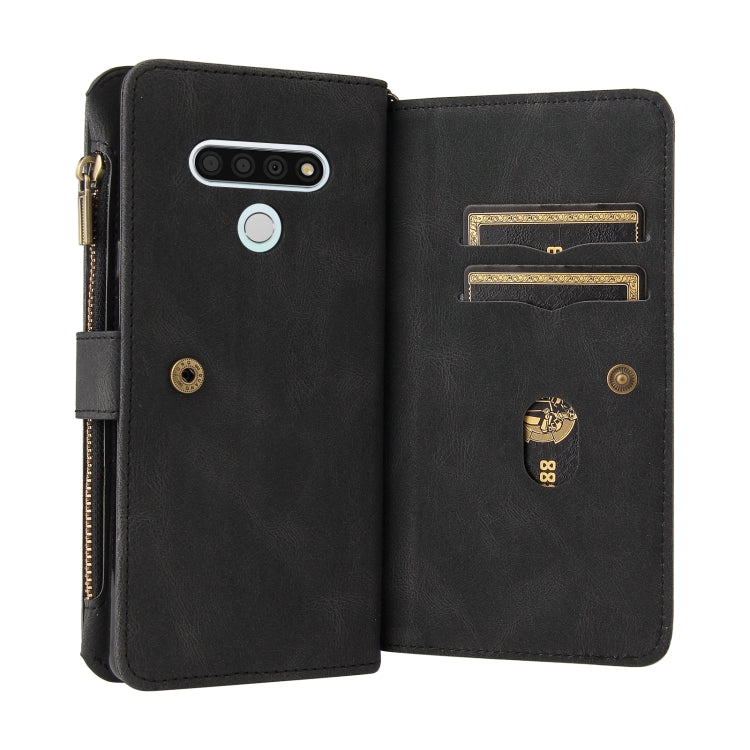 For LG Stylo 6 Skin Feel PU + TPU Horizontal Flip Leather Case With Holder & 15 Cards Slot & Wallet & Zipper Pocket & Lanyard