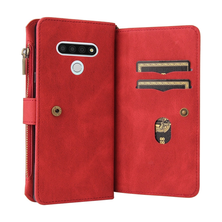 For LG Stylo 6 Skin Feel PU + TPU Horizontal Flip Leather Case With Holder & 15 Cards Slot & Wallet & Zipper Pocket & Lanyard