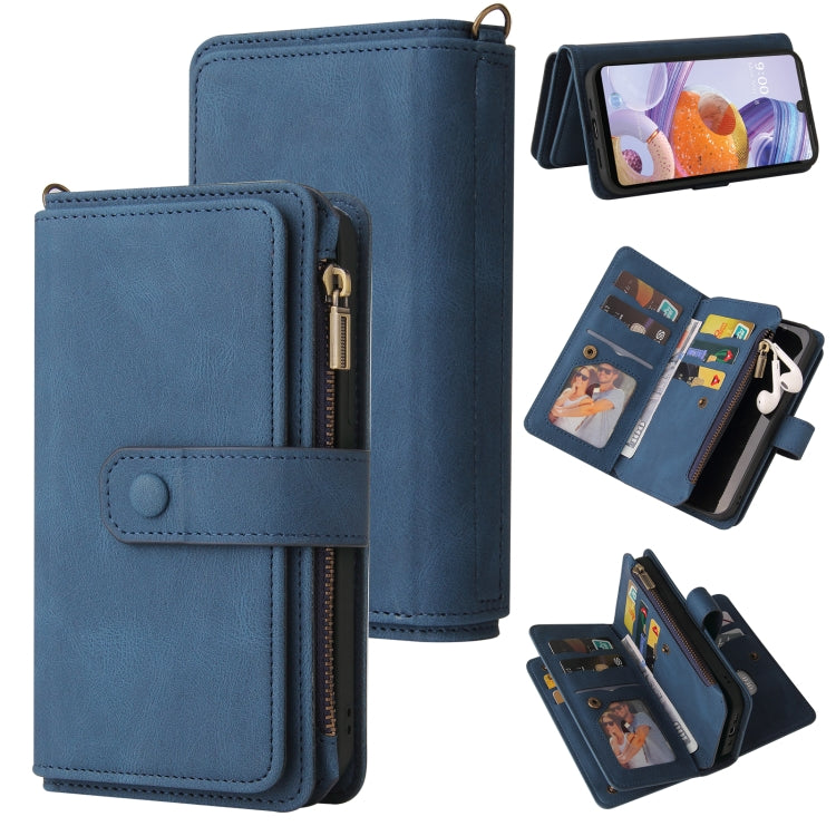 For LG Stylo 6 Skin Feel PU + TPU Horizontal Flip Leather Case With Holder & 15 Cards Slot & Wallet & Zipper Pocket & Lanyard