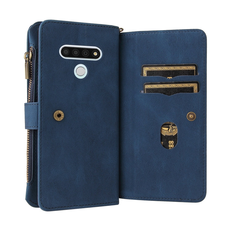 For LG Stylo 6 Skin Feel PU + TPU Horizontal Flip Leather Case With Holder & 15 Cards Slot & Wallet & Zipper Pocket & Lanyard