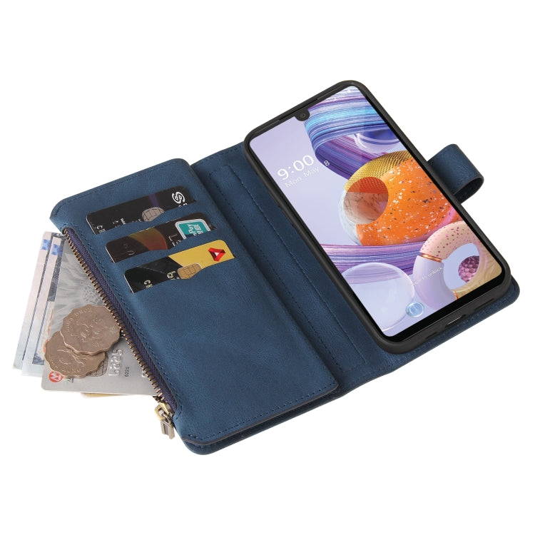 For LG Stylo 6 Skin Feel PU + TPU Horizontal Flip Leather Case With Holder & 15 Cards Slot & Wallet & Zipper Pocket & Lanyard