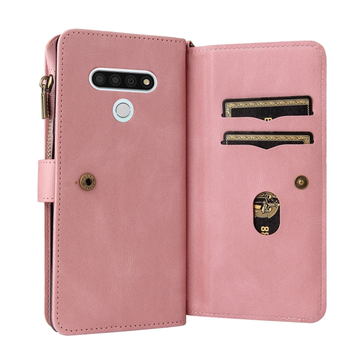 For LG Stylo 6 Skin Feel PU + TPU Horizontal Flip Leather Case With Holder & 15 Cards Slot & Wallet & Zipper Pocket & Lanyard