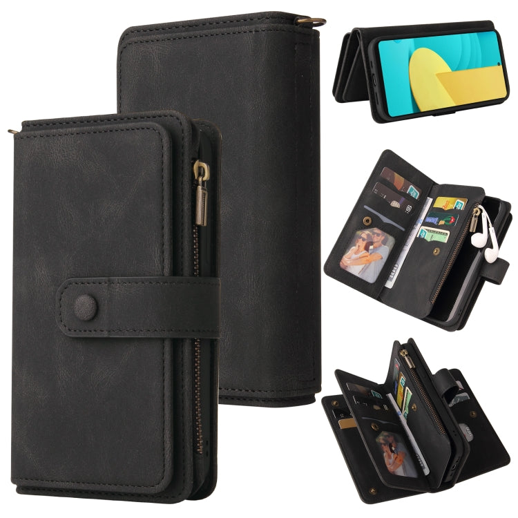 For LG Stylo 7 / Stylo 7 5G Skin Feel PU + TPU Horizontal Flip Leather Case With Holder & 15 Cards Slot & Wallet & Zipper Pocket & Lanyard