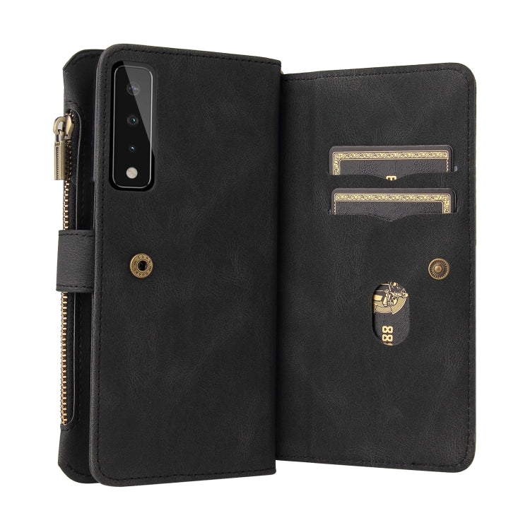 For LG Stylo 7 / Stylo 7 5G Skin Feel PU + TPU Horizontal Flip Leather Case With Holder & 15 Cards Slot & Wallet & Zipper Pocket & Lanyard