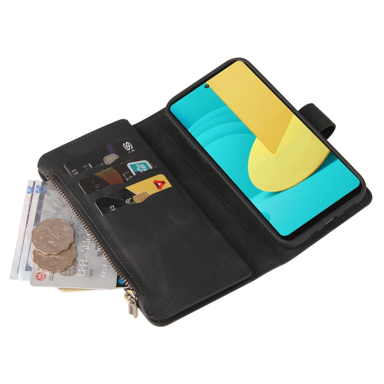 For LG Stylo 7 / Stylo 7 5G Skin Feel PU + TPU Horizontal Flip Leather Case With Holder & 15 Cards Slot & Wallet & Zipper Pocket & Lanyard