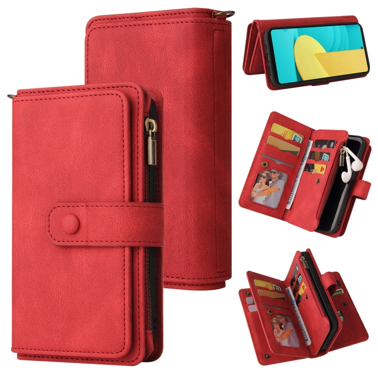 For LG Stylo 7 / Stylo 7 5G Skin Feel PU + TPU Horizontal Flip Leather Case With Holder & 15 Cards Slot & Wallet & Zipper Pocket & Lanyard