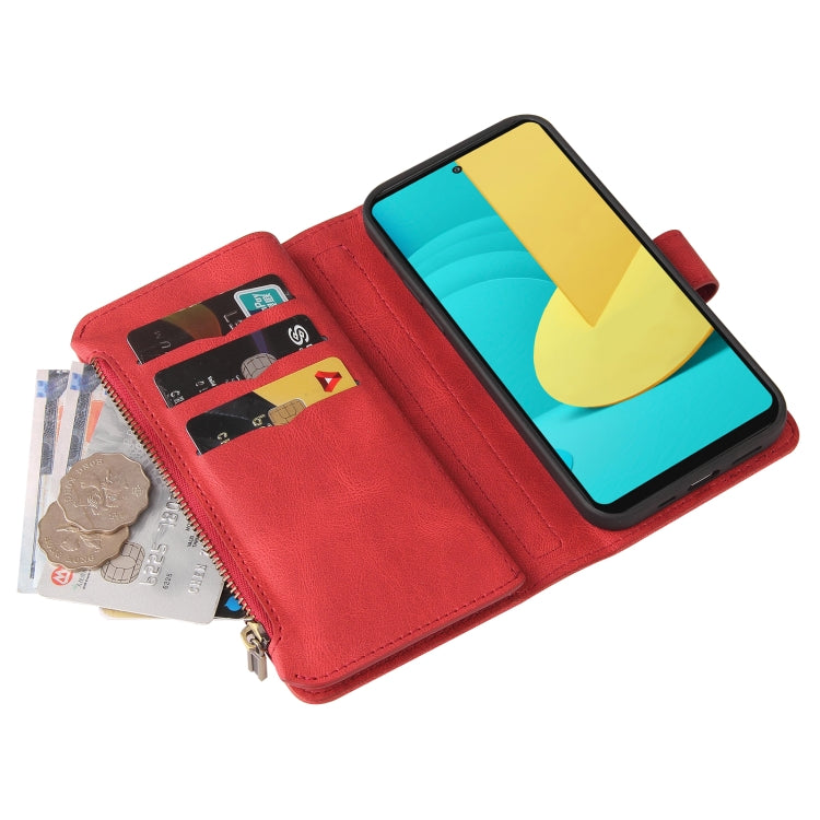For LG Stylo 7 / Stylo 7 5G Skin Feel PU + TPU Horizontal Flip Leather Case With Holder & 15 Cards Slot & Wallet & Zipper Pocket & Lanyard
