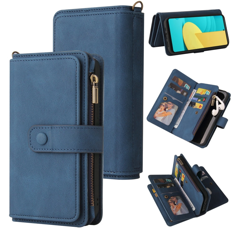For LG Stylo 7 / Stylo 7 5G Skin Feel PU + TPU Horizontal Flip Leather Case With Holder & 15 Cards Slot & Wallet & Zipper Pocket & Lanyard