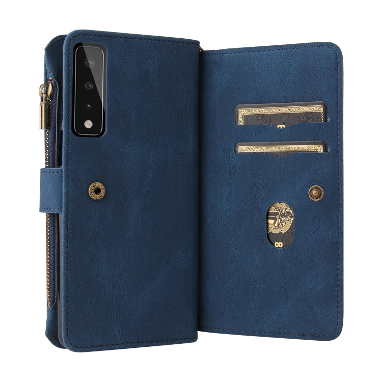 For LG Stylo 7 / Stylo 7 5G Skin Feel PU + TPU Horizontal Flip Leather Case With Holder & 15 Cards Slot & Wallet & Zipper Pocket & Lanyard