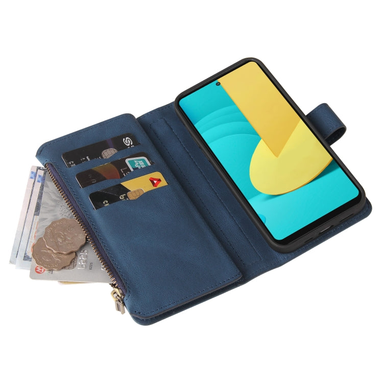 For LG Stylo 7 / Stylo 7 5G Skin Feel PU + TPU Horizontal Flip Leather Case With Holder & 15 Cards Slot & Wallet & Zipper Pocket & Lanyard