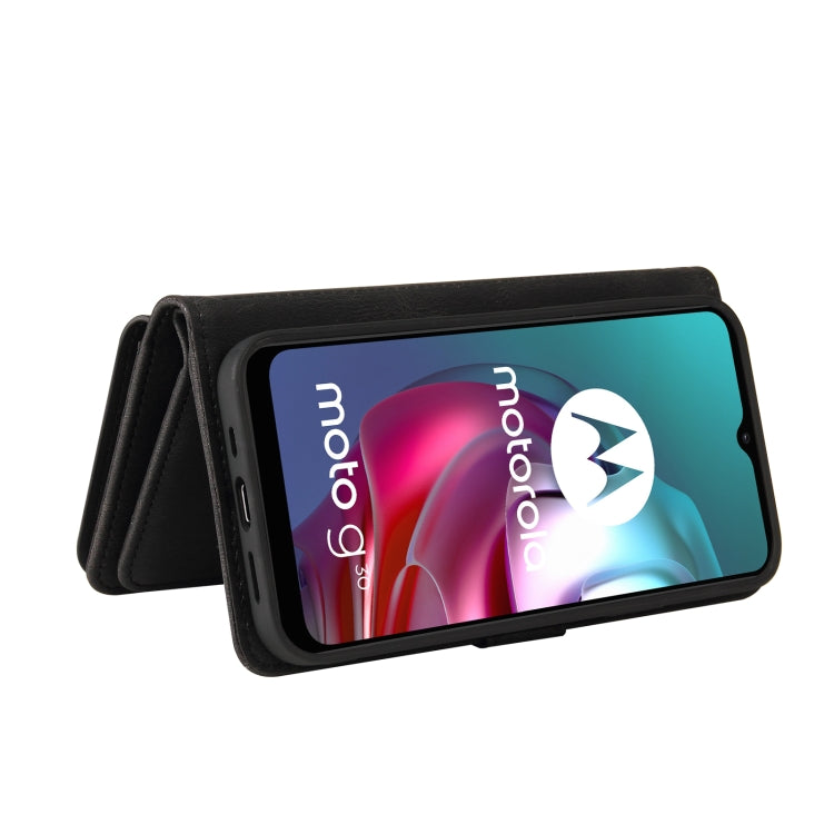 For Motorola Moto G30 Skin Feel PU + TPU Horizontal Flip Leather Case With Holder & 15 Cards Slot & Wallet & Zipper Pocket & Lanyard