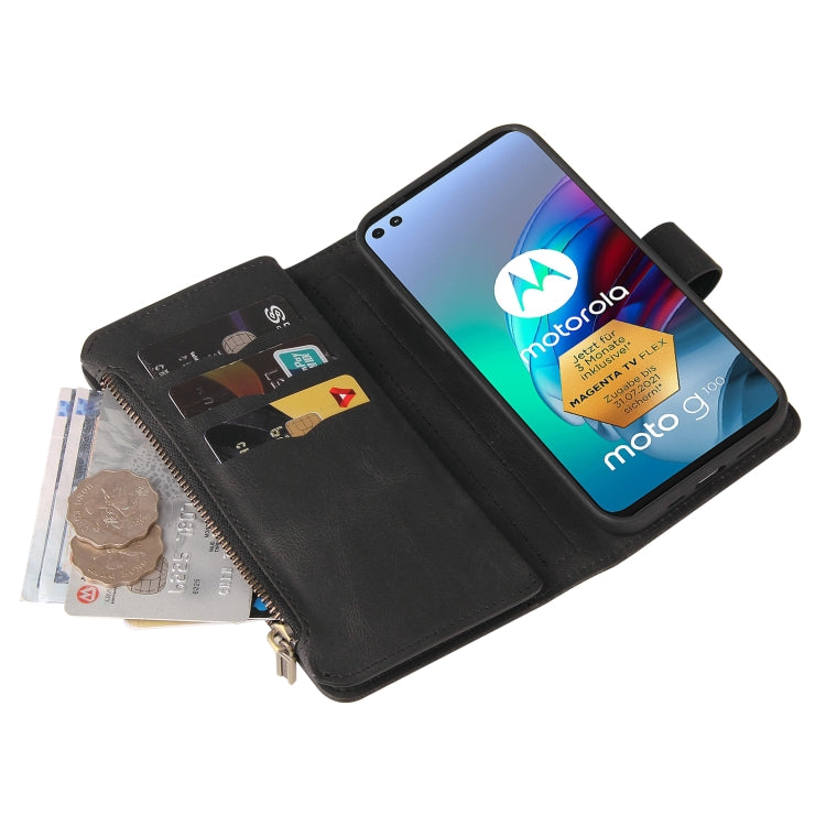 For Motorola Moto G100 Skin Feel PU + TPU Horizontal Flip Leather Case With Holder & 15 Cards Slot & Wallet & Zipper Pocket & Lanyard