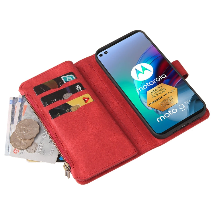 For Motorola Moto G100 Skin Feel PU + TPU Horizontal Flip Leather Case With Holder & 15 Cards Slot & Wallet & Zipper Pocket & Lanyard