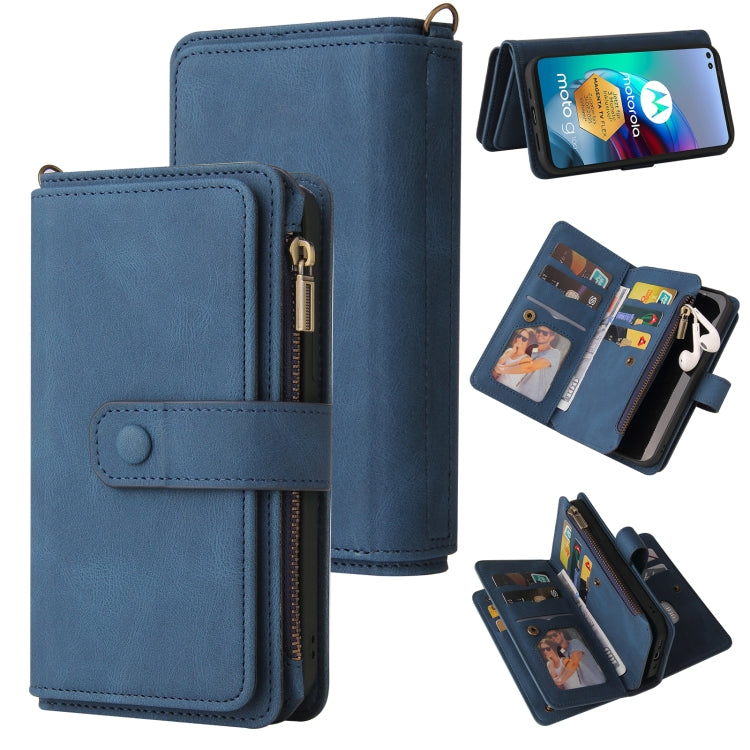 For Motorola Moto G100 Skin Feel PU + TPU Horizontal Flip Leather Case With Holder & 15 Cards Slot & Wallet & Zipper Pocket & Lanyard