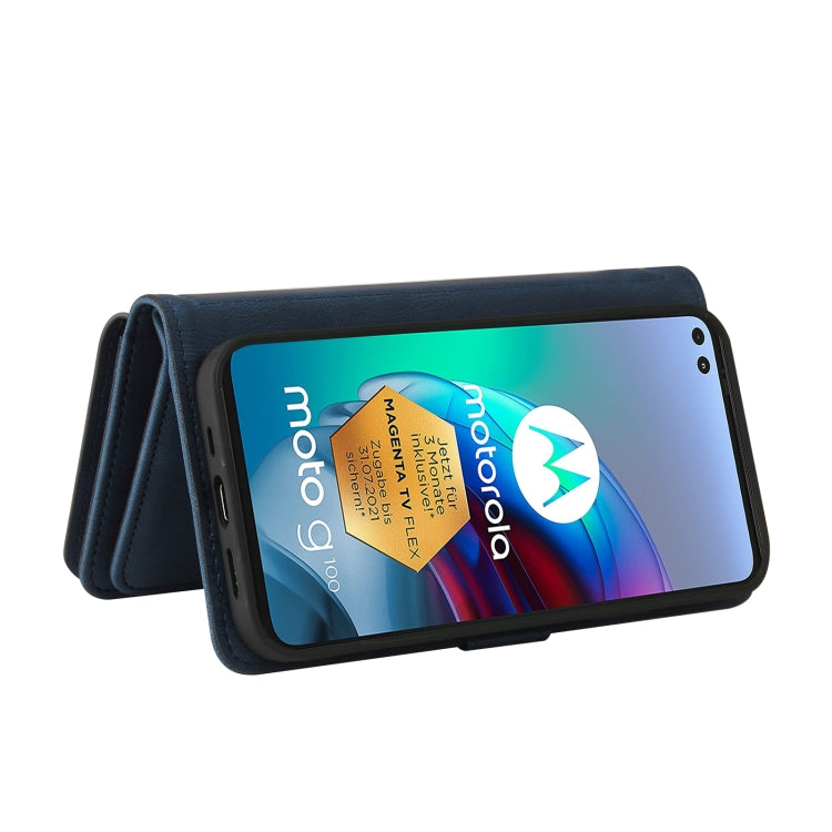 For Motorola Moto G100 Skin Feel PU + TPU Horizontal Flip Leather Case With Holder & 15 Cards Slot & Wallet & Zipper Pocket & Lanyard