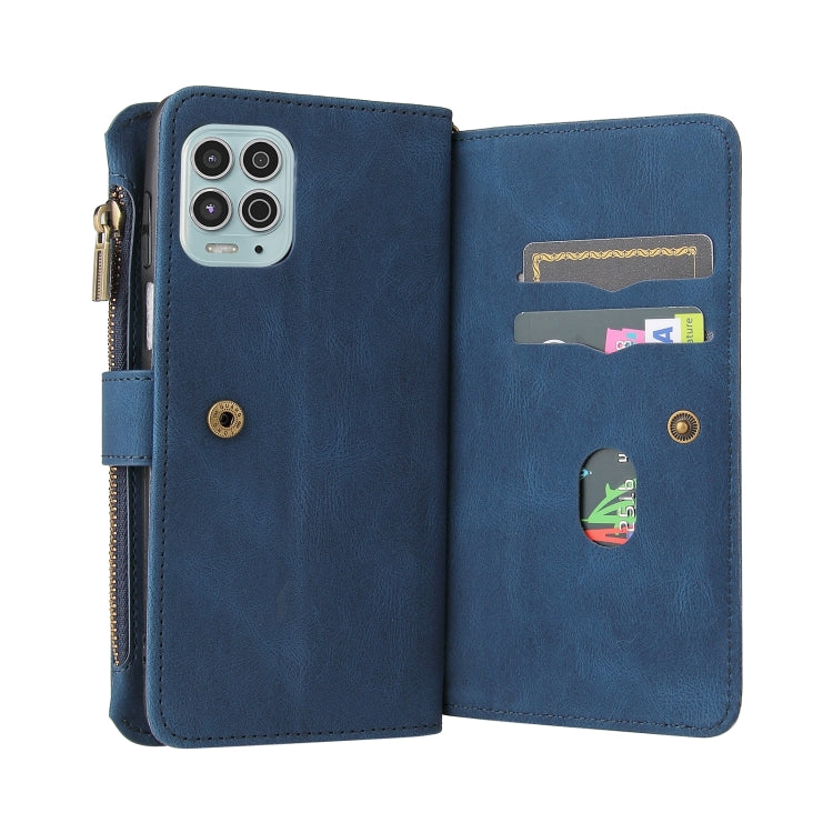 For Motorola Moto G100 Skin Feel PU + TPU Horizontal Flip Leather Case With Holder & 15 Cards Slot & Wallet & Zipper Pocket & Lanyard