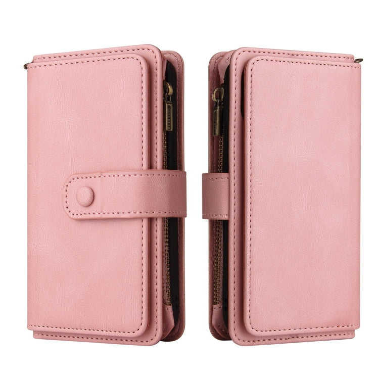 For Motorola Moto G100 Skin Feel PU + TPU Horizontal Flip Leather Case With Holder & 15 Cards Slot & Wallet & Zipper Pocket & Lanyard