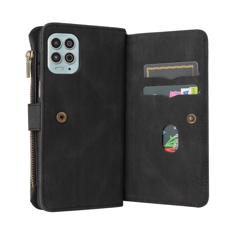 For Motorola Edge S Skin Feel PU + TPU Horizontal Flip Leather Case With Holder & 15 Cards Slot & Wallet & Zipper Pocket & Lanyard